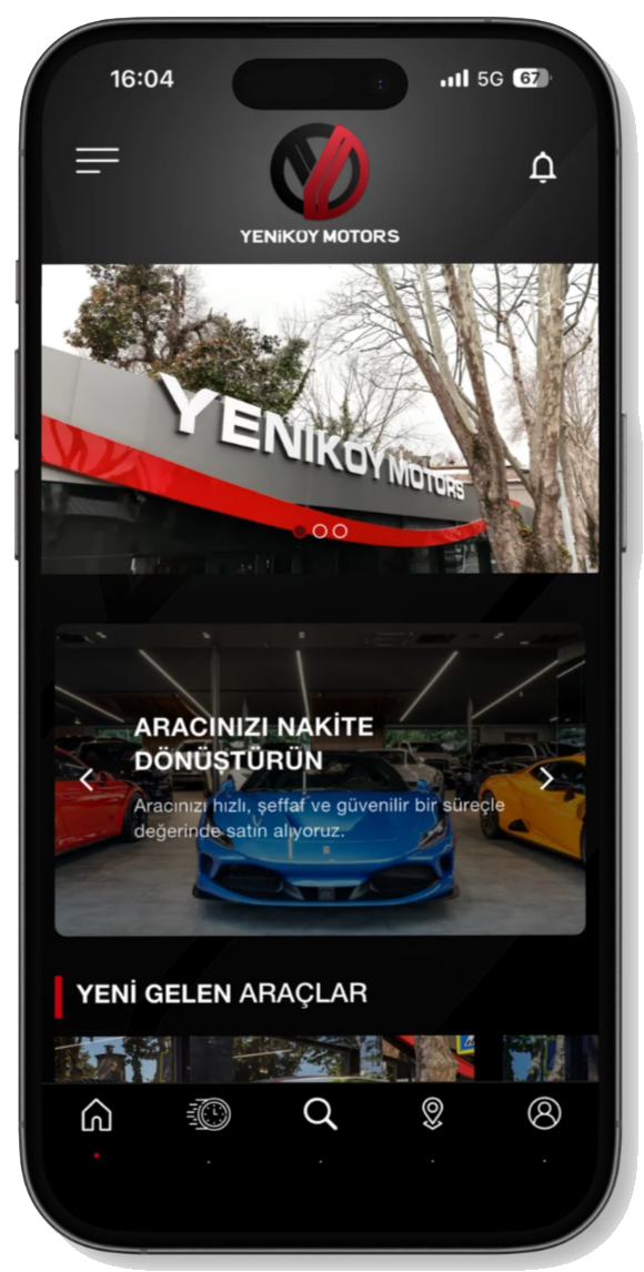 Yeniköy Motors mobil uygulama